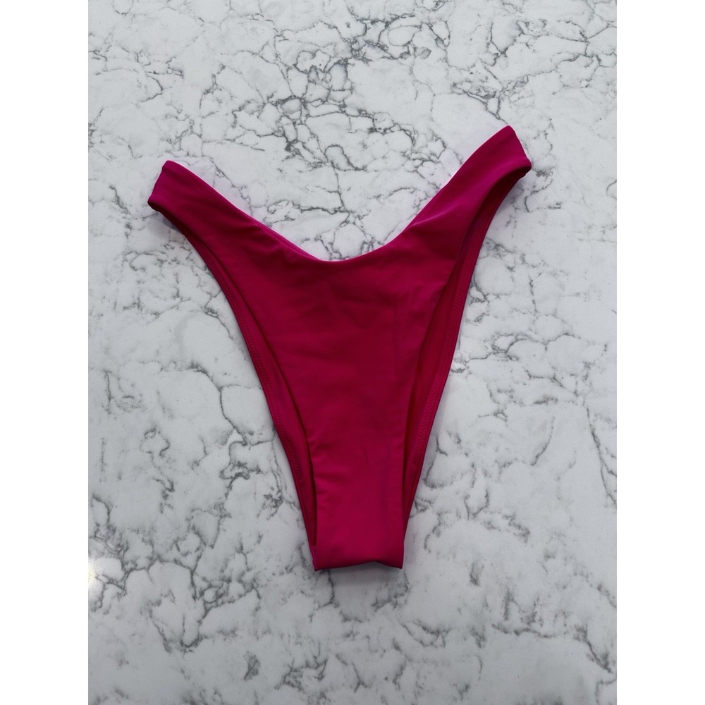 Quince Pink High Leg Dipped Bikini Bottom Size XS